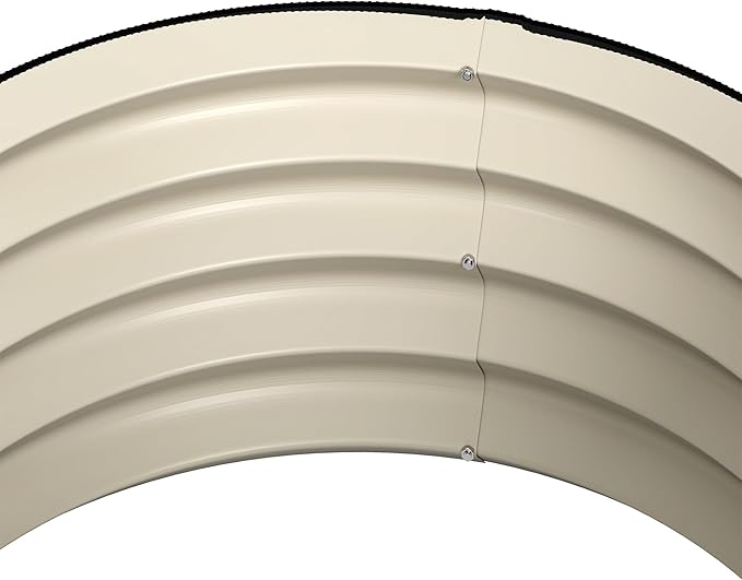 Outsunny Galvanized Raised Garden Bed Set of 2, Planters for Outdoor Plants with Safety Edging, Easy-to-Assemble Stock Tanks for Growing Flowers, Herbs and Vegetables, 2' x 2' x 1', Cream White