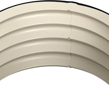 Outsunny Galvanized Raised Garden Bed Set of 2, Planters for Outdoor Plants with Safety Edging, Easy-to-Assemble Stock Tanks for Growing Flowers, Herbs and Vegetables, 2' x 2' x 1', Cream White