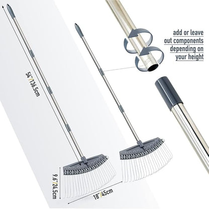 Colwelt Thatch Rake -24 Steel Tines, Dethatching Rakes with 54’’ Lightweight Stainless Steel Handle, Yard Dethatcher Rakes for Lawn(Pine Needles, Dead Grass, Thatch, Leaves, Mulch)