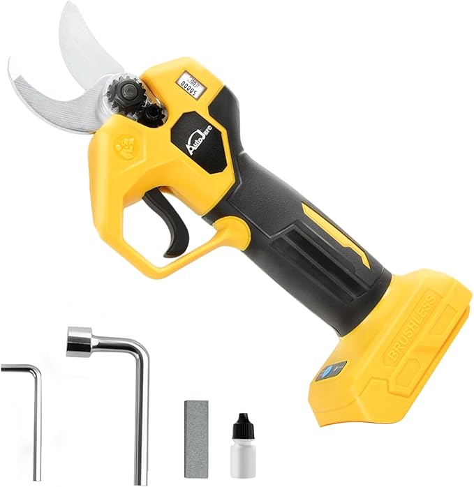 Electric Pruning Shears Compatible with Dewalt 20V Battery Brushless Electric Shears with LCD Display 0.8-1.2 Inch Cutting Diameter for Gardening, Branch, Tree Trimming (NO Battery)