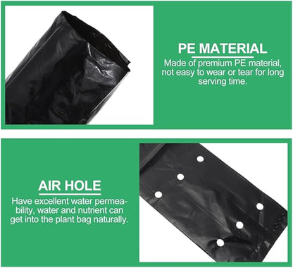 100Pcs Plastic Nursery Bags Pe Planting Pouches for Water Permeability Lightweight Gardening Bags for Fruits Vegetables and Flowers