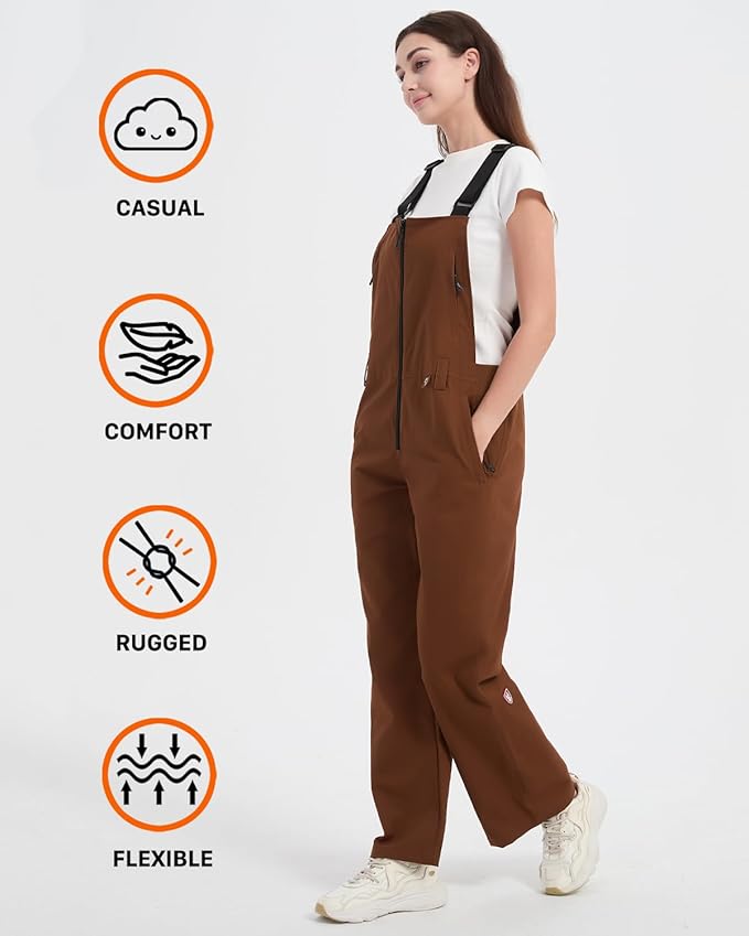 Women's Comfort Fit Tough Flex Canvas Work Bib Overalls
