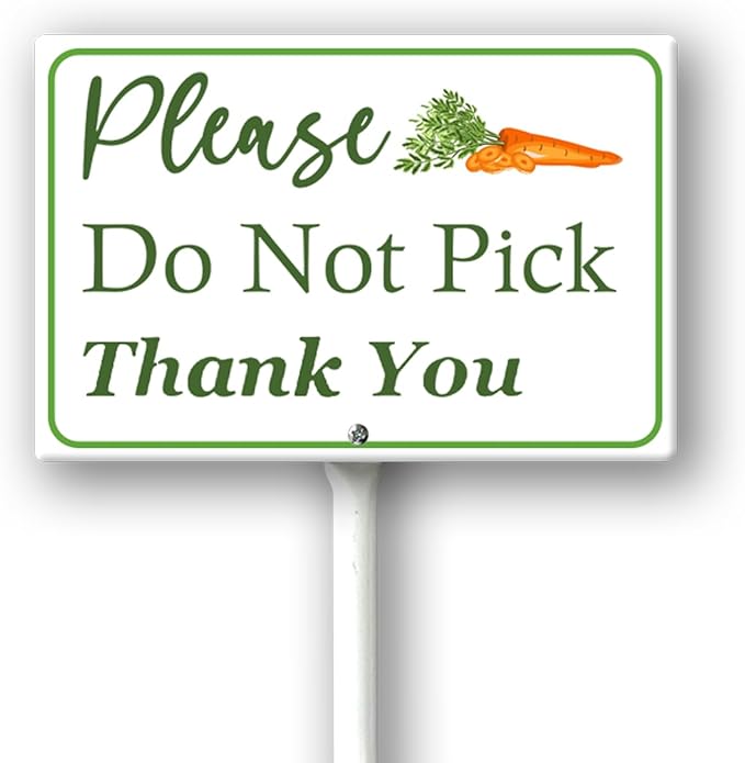 Boylee (8X12) IN Please Do Not Pick Carrot Thank You Yard Sign With Stake Rustproof Aluminum Fruit Vegetable Signs Stand for Home Orchard Garden Outdoor Decoration