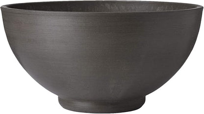 PSW Pot Collection 15x8 inch Plastic/Stone/Wood Composite Square Planter – No Drainage Hole (Drillable), Simplicity Bowl, Dark Charcoal