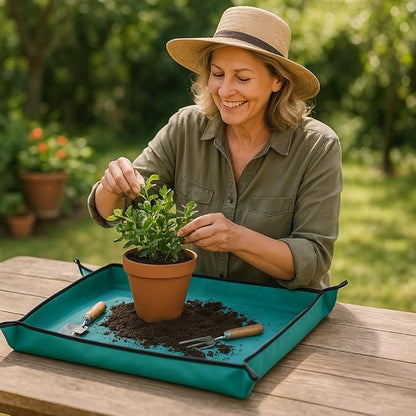 Plant Repotting Mat for Plants, Gardening Hand Tools for Gardeners, PE, 27x27in(68x68cm)