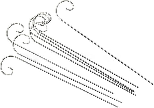 20 Pcs Silver 20cm Plant Label Hooks Markers Label Hanger Garden Plant Sign Stake Rustproof Deformed Garden Sign Hooks Hanging Rods for Flower Planter Plant Container Accessories