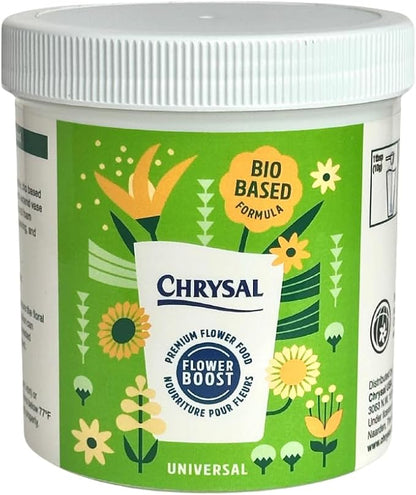 Chrysal Bio-Based Flower Food – Universal Flower Preservative for Fresh Cut Flowers – Eco-Friendly 10 oz Jar with Scoop – Shears and Stripper - (Complete Care Kit)