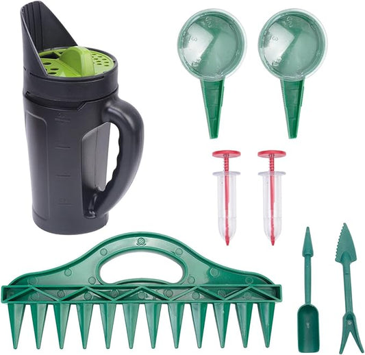 Grass Seed Spreader Hand Held Seed Planter Set,Fertilizer Dispenser for Garden Lawn Seed Salt Ice Melt Earth Food, Seed Shaker Planting Tool Mini Seed Spreader for Planting,Courtyard, Farm