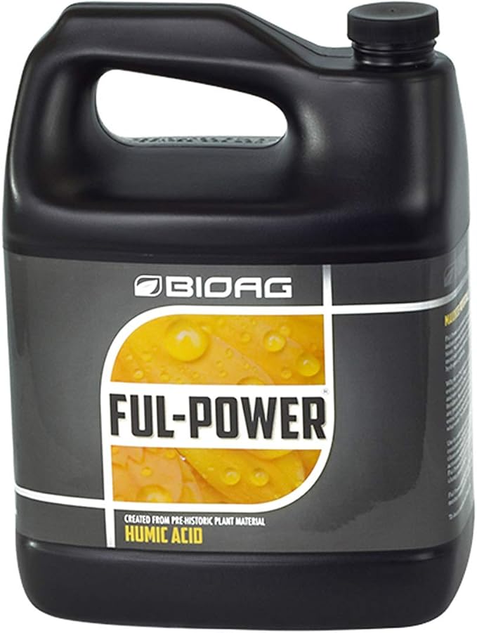 BIOAG Ful-Power Liquid Organic Humic Acid Amendment - Fulpower Increases Yield in Hydroponics, Soil, Soilless Media - Plant Nutrient (1 gal)