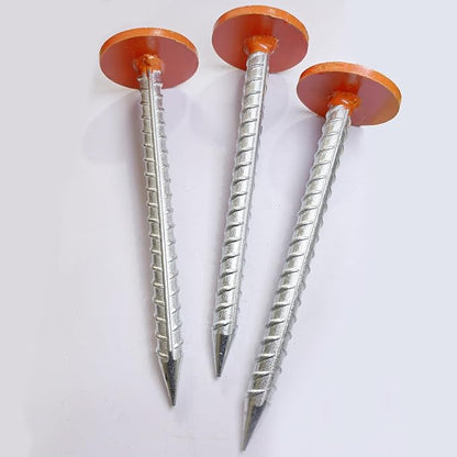 Rebar Survey Marker Stakes, 12 Inch Long - 1.35 LB Heavy Duty, Hi-Vis Orange (4 Pack)