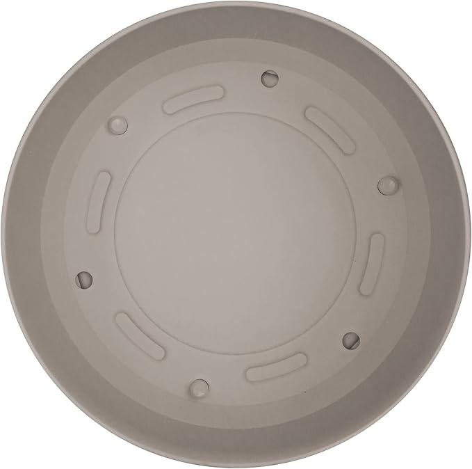Bloem Mathers 12" Pebble Stone Round Modern Resin Garden Planter Pot with Drainage Holes and Removable Saucer Tray Included