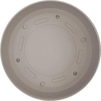 Bloem Mathers 12" Pebble Stone Round Modern Resin Garden Planter Pot with Drainage Holes and Removable Saucer Tray Included