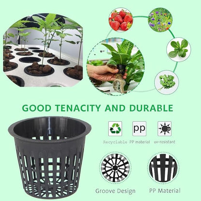 50 PCS 3 Inch Heavy Duty Net Pots,Hydroponic Cups,Garden Slotted Mesh Net Cups,Plant Nursery Net Pots for Hydroponics