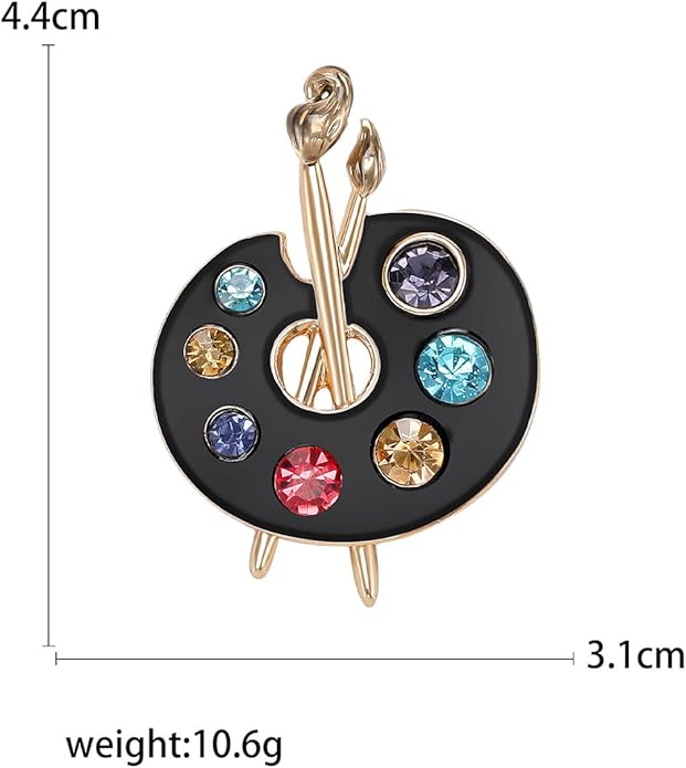 ONLYJUMP Painter Palette Brooch Pin for Women Girls Dainty Colorful Paint Palette Brush Artist Painter Lapel Pin Gift Jewelry Art Teacher Hat Bag Suit Tie Birthday Xmas Badges Painting Lovers Jewelry Gift
