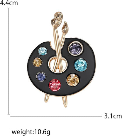 ONLYJUMP Painter Palette Brooch Pin for Women Girls Dainty Colorful Paint Palette Brush Artist Painter Lapel Pin Gift Jewelry Art Teacher Hat Bag Suit Tie Birthday Xmas Badges Painting Lovers Jewelry Gift