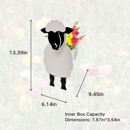 Sheep Planter Plant Pots,Animal Flower Pot for Indoor/Outdoor,Small Cute PVC Animal Face Shape Plant Container Best for Home Office Garden Decoration Mom Gift Ideas