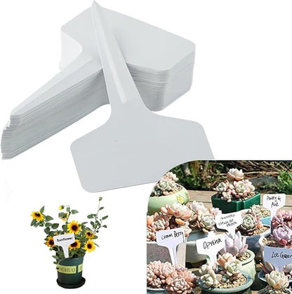 T-Type Plant Labels, 200pcs Plastic Plant Name Tags Waterproof T-Shape Tag Garden Labels Markers for Garden Vegetable Flowers Planting