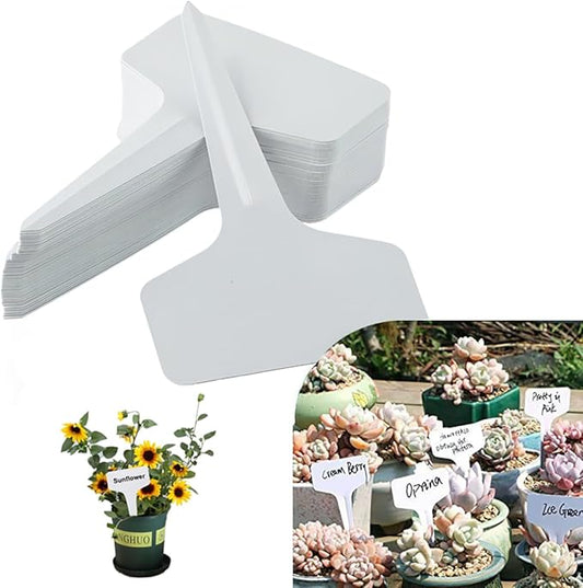 T-Type Plant Labels, 200pcs Plastic Plant Name Tags Waterproof T-Shape Tag Garden Labels Markers for Garden Vegetable Flowers Planting