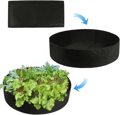 Firlar 2 Pack Fabric Raised Garden Bed, 100 Gallon Planting Bed Round Raised Planter Grow Bag Garden Bed Bag Planter Container for Plants, Herb, Flowers and Vegetables, Black