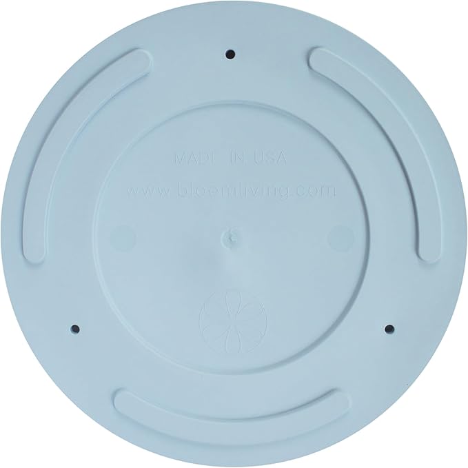 Bloem Mathers 6" Misty Blue Round Modern Resin Garden Planter Pot with Drainage Holes and Removable Saucer Tray Included