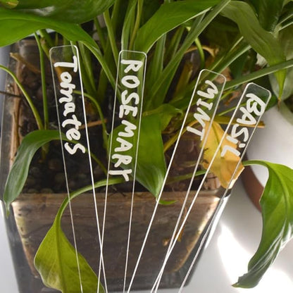 Garneck 72Pcs Acrylic Plant Labels DIY Garden Markers Waterproof Plant Tags Flower Id Stakes for Gardening Identifying Labels