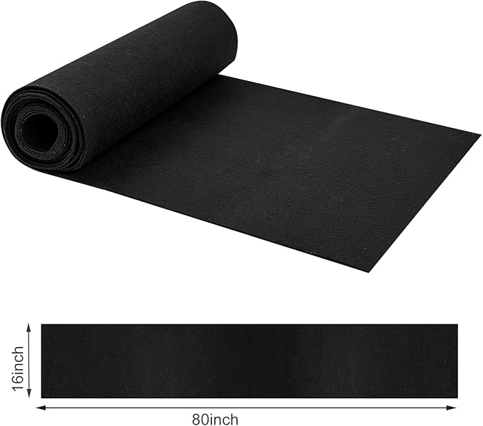 16x80 Inch Fabric Planter Liner Non Woven Plant Felt Roll Black Coco Alternative Coconut Basket Replacement Easy to Cut for Hanging Flower Basket Window Box