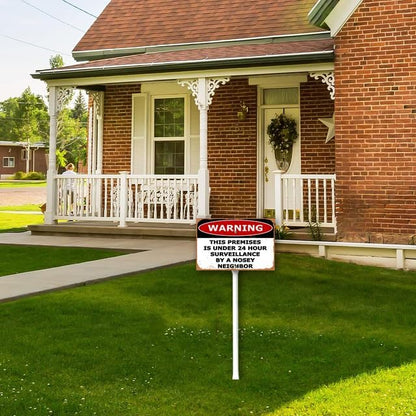 8 x 12 inch Surveillance by A Nosy Neighbor Yard Sign Stakes Outdoor Lawn Yard Signs