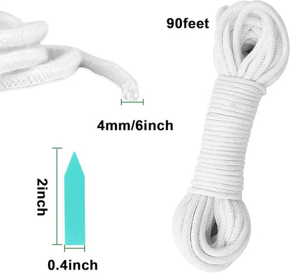 90 Feet 1/6 Inches Self Watering Wick Cord String Cotton Rope for DIY Plant Automatic Watering Device(90)