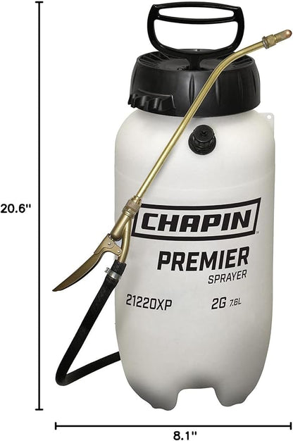 Chapin 21220XP 2-Gallon Pro XP Poly Sprayer for Fertilizer, Herbicides and Pesticides, Translucent White