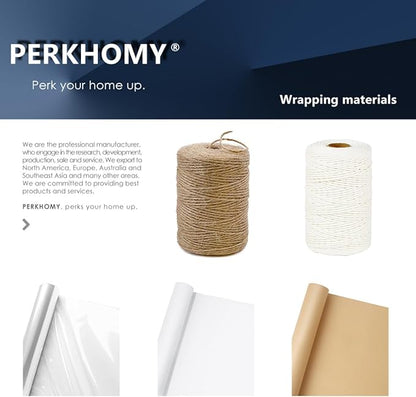 PerkHomy 800 Feet Natural Jute Twine Long Twine String for Crafts Gift Wrapping Packing Gardening Crochet Knitting Macrame Decor (800 FT * 2mm (3Ply))