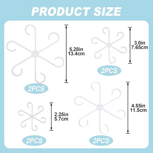 8PCS Climbing Plant Stem Support, 4 Sizes Plastic Houseplant Stem Holders, Reusable Flower Trellis Stem Stakes for Garden, Plant Growth Care Accessories Indoor, Outdoor - Clear