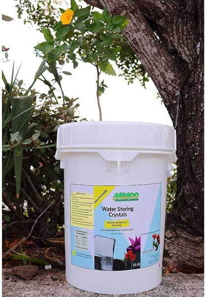 AABACO Water Storing Crystals - for Indoor & Outdoor Plants - Mix Crystals with Soil to Reduce The Amount of Watering Needed - Protect Against Heat - Watch Your Garden & Plant Grow (20LB)