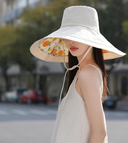 Wide Brim Women Sun Hat Summer Beach Bucket Fishing Hats Metal Wired Edge Packable UV Protection for Hiking Garden Travel