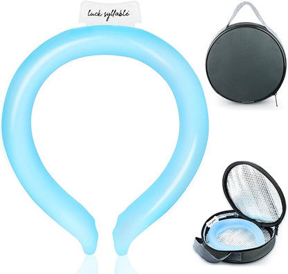 Neck CoolingTube with Insulated Bag, Reusable Ice Coolers Wearable Cooling Products, Neck Ice Coolers for HotWeather (Blue)