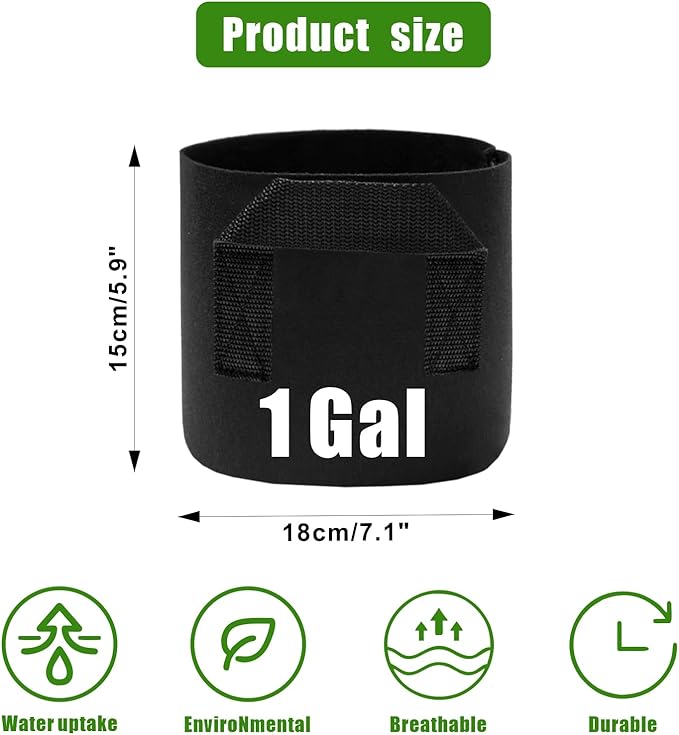 Eunika 6 Pack Lily Plant Pots for Pond, 1 Gallon Nonwoven Plant Fabric Pots with Handles Breathable Felt Aquatic Plant Pots Reusable Plant Grow Bags for Potato, Bog Plant, Water Lily, Lotus,Vegetables
