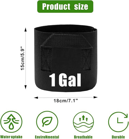 Eunika 6 Pack Lily Plant Pots for Pond, 1 Gallon Nonwoven Plant Fabric Pots with Handles Breathable Felt Aquatic Plant Pots Reusable Plant Grow Bags for Potato, Bog Plant, Water Lily, Lotus,Vegetables