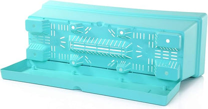 Mintra Window Box Planter, Window Planter Box for Indoor Outdoor Use, Rectangular Pots with Saucers & Drainage Holes, Decorative Plant Pots for Window Sill, Shelf, Desktop, 19" Wx6.75 H, Teal