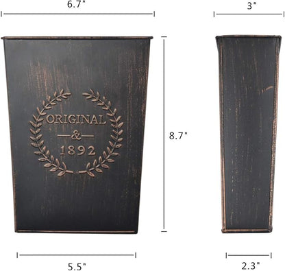 LESEN Rustic Metal Wall Planter Country Home Hanging Wall Vase Pocket for Plants or Flower Indoor or Outdoor Farmhouse Wall Decor,Set of 2