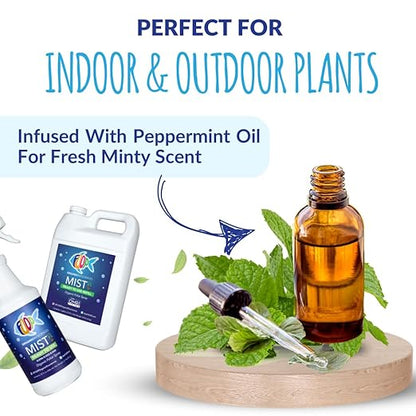 FOOP Mist Pack - Organic Foliar Spray Made from Fish Manure (with Fresh Minty Scent) | Corrects Plant Nutrient Deficiencies | Ready to Use, No Mixing Required (32oz Spray + 1G Refill)