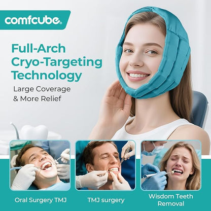 Wisdom Teeth Ice Pack Head Wrap, 2 Hours Long Lasting Cold Therapy Flexible Snug Fit Jaw Face Ice Pack for Oral Surgery, TMJ, Teeth Removed Pain, Cosmetic Injection, Swelling
