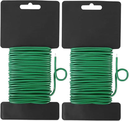 Shintop Reusable 2.8mm Garden Plant Twist Tie, 2PCS Heavy Duty Soft Wire Tie for Gardening, Home, Office (Green, 65.6 Feet)