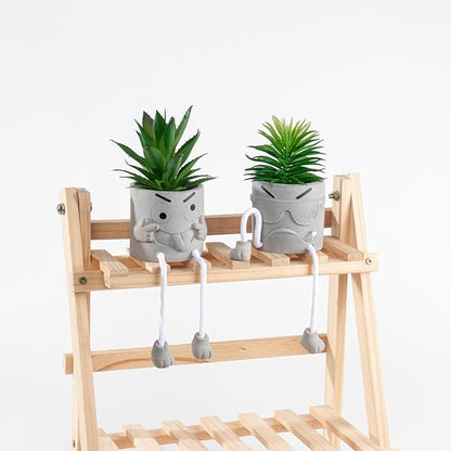 Uguisu 2pcs Cute Plant pots,Succulent pots,Indoor Succulent planters,Small planters for Home Decor,Room Shelf Desk Decor. About 2.5 inches.