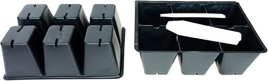 Seed starter trays 100 LARGE CELLS plus 20 bonus cells (20 trays of 6 cells each) + 20 Labels