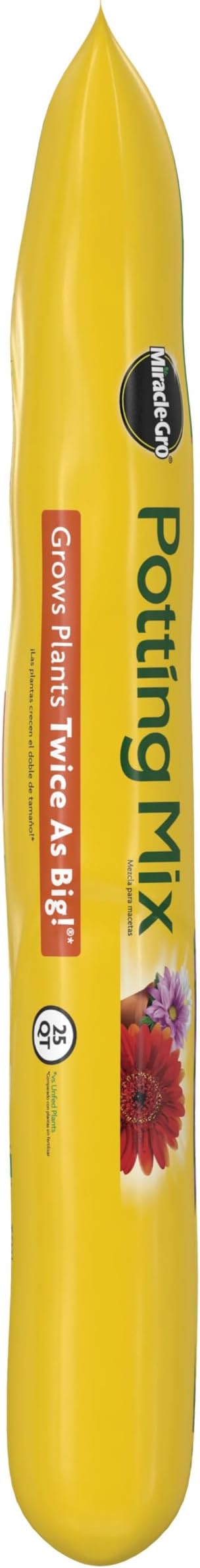 Miracle-Gro Potting Mix - for Potted Plants, Flowers Vegetables Shrubs Annuals and Perennials, Feeds Up to 6 Months - 25 qt. Bags, Pallet of 80