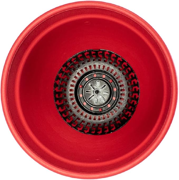The HC Companies Rings Flower Planter - Self Watering Plant Pots for Herbs & More - Round Lightweight Outdoor & Indoor Planter (8" Warm Red, Pack of 2)