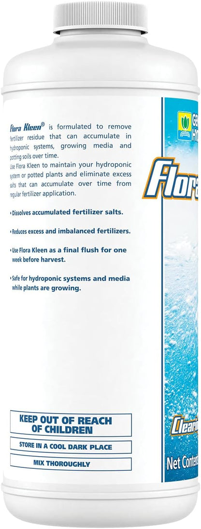 General Hydroponics FloraKleen QT - Mineral Salt Clearing Solution, 1/4 Gallon