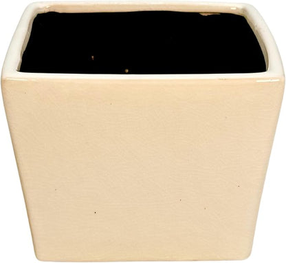 Admired by Nature 6" Ceramic Flower Planter Pot - for Home Decor, Indoor Gardens, Succulents, Organization, Display, Storage - Large White