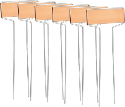 KINGLAKE GARDEN Copper Plant Labels 20 Pack Metal Plant Labels Copper Plant Tags Garden Labels Garden Large Metal Plant Tags Height 6.1" for Outdoor Indoor Plant