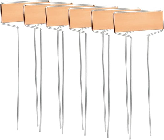 KINGLAKE GARDEN Copper Plant Labels 20 Pack Metal Plant Labels Copper Plant Tags Garden Labels Garden Large Metal Plant Tags Height 6.1" for Outdoor Indoor Plant