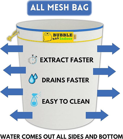 5gallon 8PCS All Mesh Bubble Bags Plant Filter Bag Kit Ice Filtration kit Grow Pots with 2pcs 10x10inch Pressing Mesh (25,45,73,90,120,160,190,220micron)